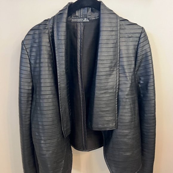 Ribbon Style Leather Jacket - Picture 1 of 4